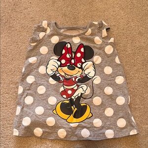 Disney Minnie Mouse Gray Polka Dot Kids Shirt